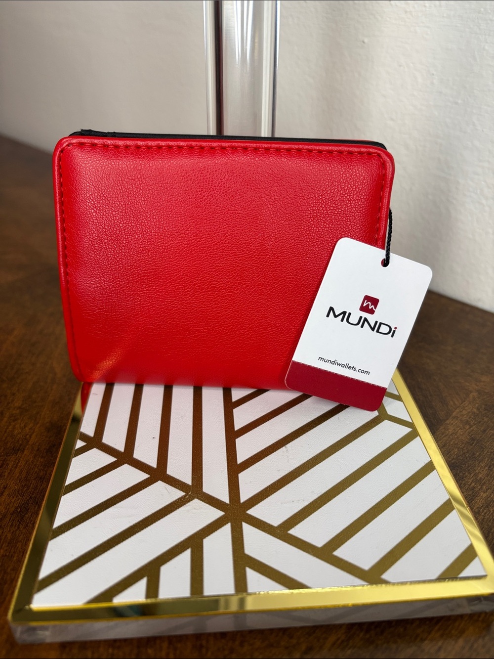 Mundi Red Compact Bi-fold Snap Wallet